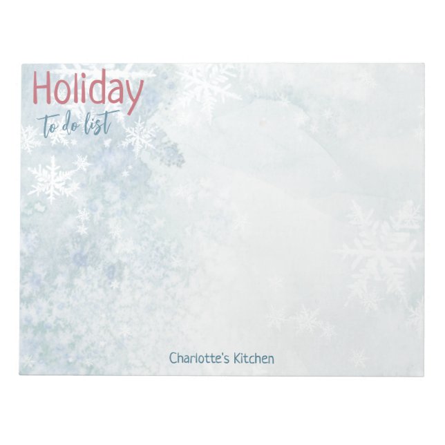 Icy Winter White Snowflake Mailing Address Label Notepad (Front)
