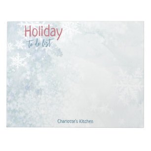Icy Winter White Snowflake Mailing Address Label Notepad