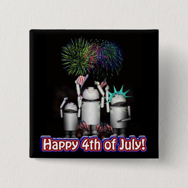 ID-4 - Robox9 & Family Celebrate Freedom 15 Cm Square Badge (Front)