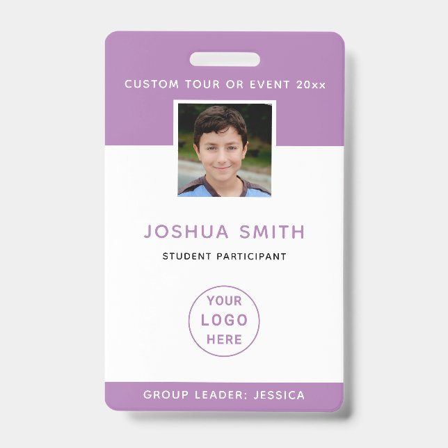 ID Badge Photo Template School Trip Music Tour (Front)