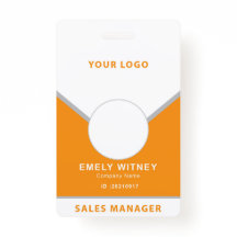 ID Badge Simple Logo Template Employee Photo