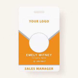 ID Badge Simple Logo Template Employee Photo