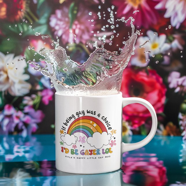 I'd Be Gayer | LGBTQ Rainbow Pride Monogram Coffee Mug (Creator Uploaded)