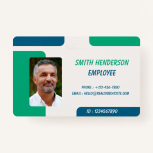 ID Card Badge   Minimal Business Employee Photo ID Badge