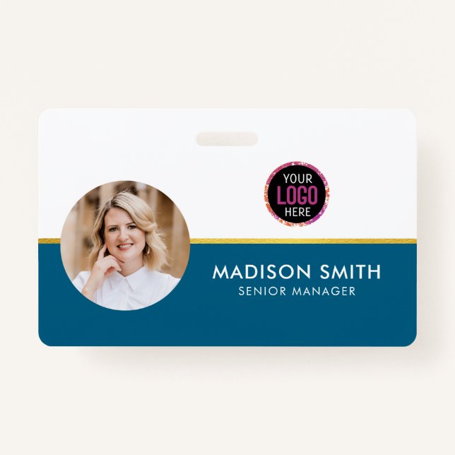 ID Card Badge Modern Business Staff Photo ID Badge (Front)