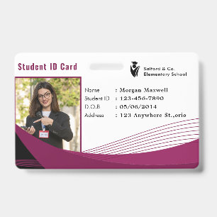 ID Card Badge Modern Business Student Photo