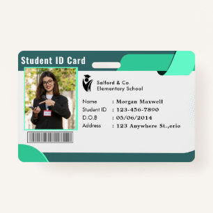 ID Card Badge Modern Business Student Photo ID Badge