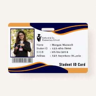 ID Card Badge Modern Business Student Photo ID Badge