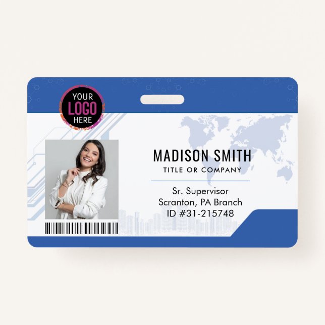 ID Card | Modern Minimalist Company Employee ID Badge (Front)