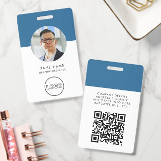 ID Card Modern Minimalist Photo Name Logo Badge