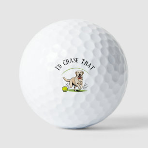 I'd Chase That" Labrador Retriever  Golf Balls