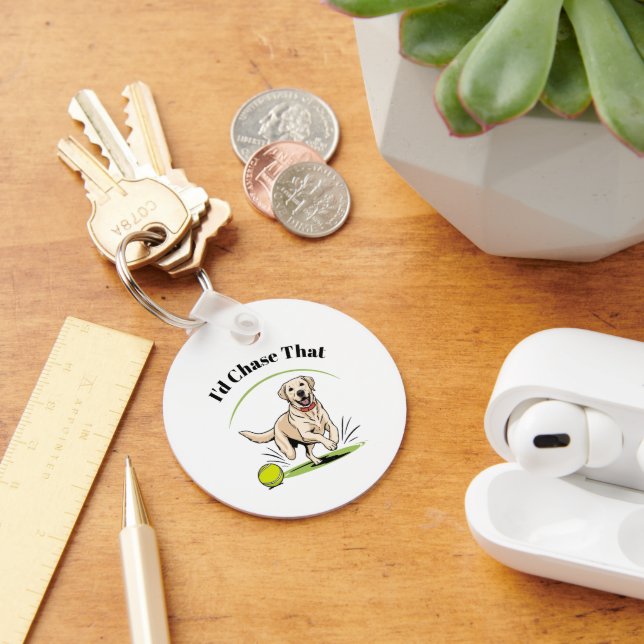 I'd Chase That" Labrador Retriever  Key Ring (Desk)