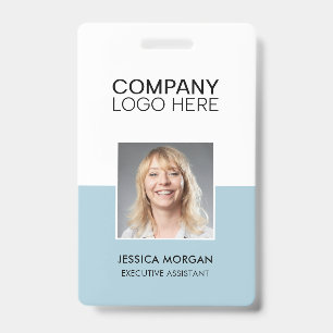 ID CORPORATE LOGO EMPLOYEE PHOTO DUSTY PALE BLUE BADGE