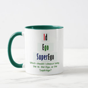 Id, Ego and Superego Psychology in Green and Black Mug