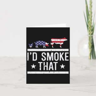 Id Grill That Chicken Pig Cow Us Flag Bbq Barbecue Card