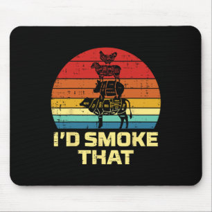 Id Grill That Retro Bbq Barbecue Grill Meat Lover  Mouse Pad