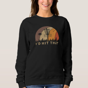 I'd Hit That Funny Disc Golf Vintage Frisbee Disc  Sweatshirt
