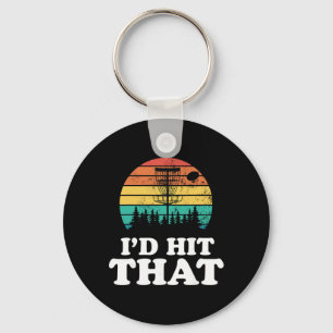 I'd Hit That Funny Retro Disc Golf Frisbee Player Key Ring
