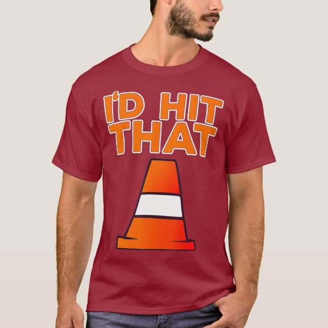 ID Hit That I Funny Autocross Design With Cone T-Shirt (Front)