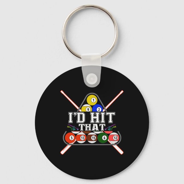 Id Hit That Pool Player Billiards Snooker 8 Ball G Key Ring (Front)