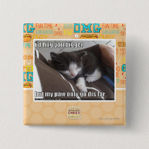 I'd hug you bigger 15 cm square badge