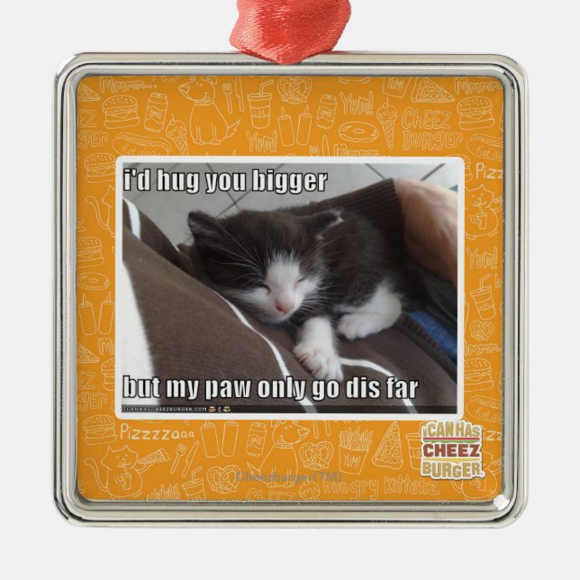 I'd hug you bigger metal tree decoration (Front)