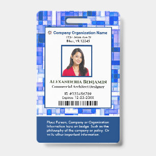 ID Identification Card Bar Code Photo Modern Badge