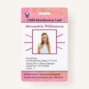 Id Identification Card Boy Girl Child Photo Custom ID Badge