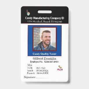 ID Identification Card Employee Photo Custom Badge