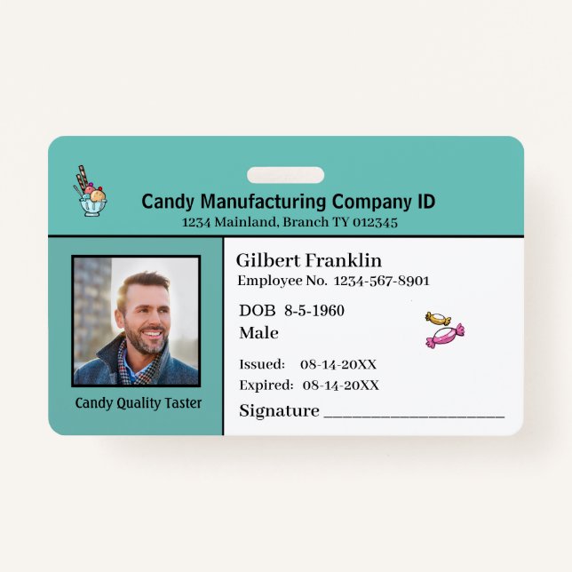 ID Identification Card Employee Photo Custom ID Badge (Front)
