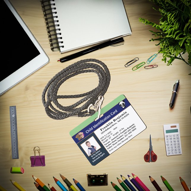 Id Identification Cards Kids Child Photo Custom ID Badge (Id Identification Cards Kids Child Photo Custom Badge is for your child to wear every day.)