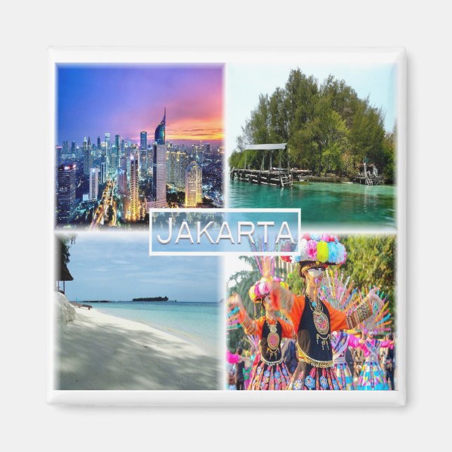 ID Jakarta - Skyline - Macan Island - Sepa Island  Magnet (Front)