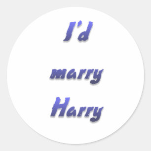 I'd marry Harry Classic Round Sticker