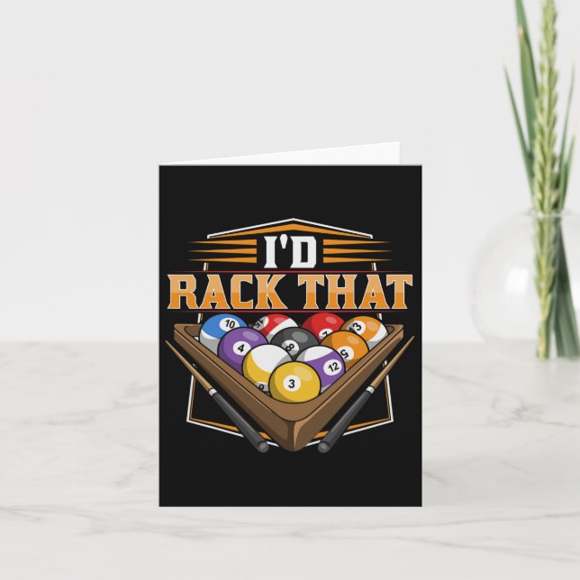 Id Rack That Design For A Pool Player  Card (Front)