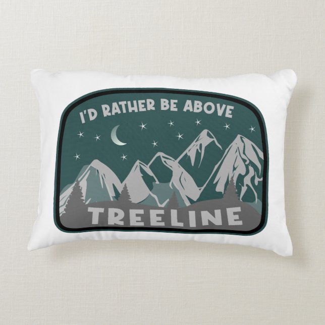 I'd Rather Be Above Treeline Decorative Cushion (Back)