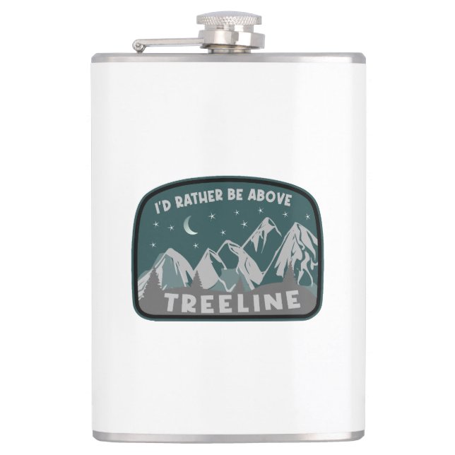 I'd Rather Be Above Treeline Hip Flask (Front)