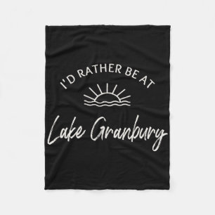 I'd Rather Be At Lake Granbury Boating Fishing Ski Fleece Blanket