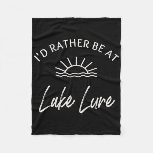 I'd Rather Be At Lake Lure Boating Fishing Skiing  Fleece Blanket