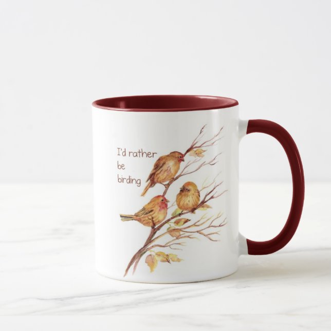 I'd Rather be Birding, Bird, Sparrows Mug (Right)