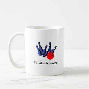 I'd Rather be Bowling, Personalised Coffee Mug