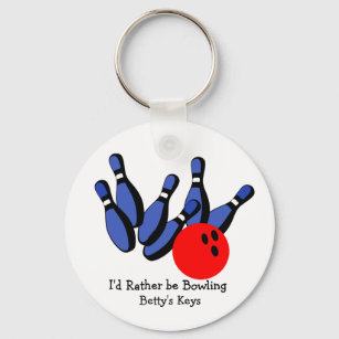 I'd Rather be Bowling, Personalised Key Ring