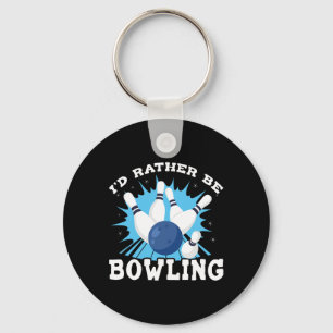 I'd Rather Be Bowling Retro For Man Key Ring
