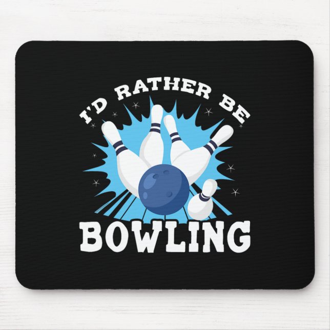 I'd Rather Be Bowling Retro For Man  Mouse Pad (Front)