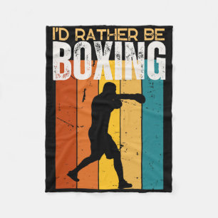 I'd Rather Be Boxing Funny Boxer Fleece Blanket