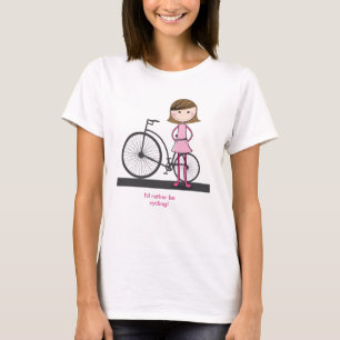 I'd rather be cycling! - Ladies white tee. T-Shirt