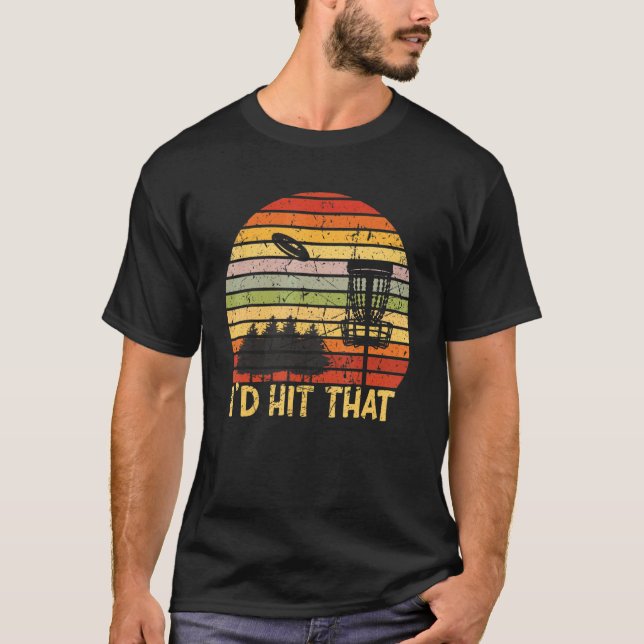 Id Rather Be Disc Golfing Retro Frisbee Golf Disc  T-Shirt (Front)