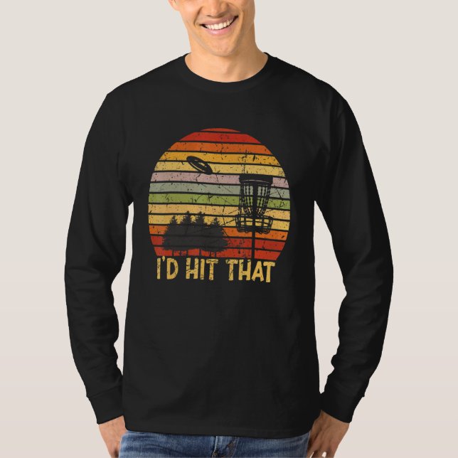 Id Rather Be Disc Golfing Retro Frisbee Golf Disc  T-Shirt (Front)