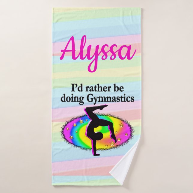I'D RATHER BE DOING GYMNASTICS BATH TOWEL (Bath Towel)