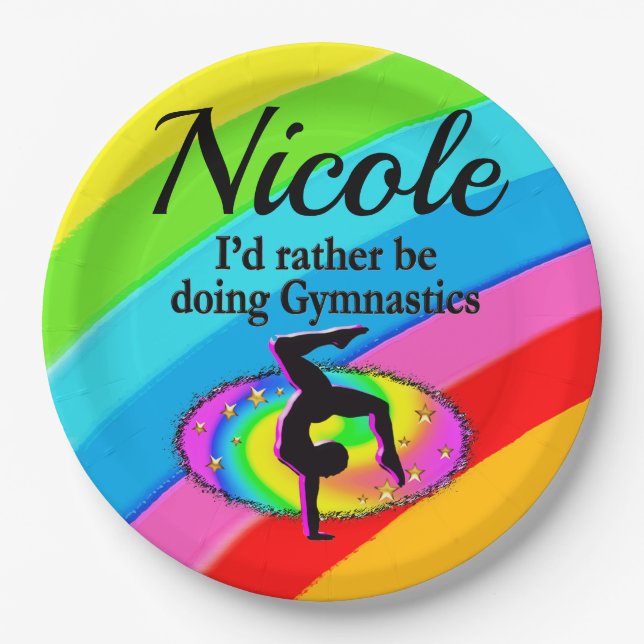 I'D RATHER BE DOING GYMNASTICS EVERY DAY PAPER PLATE (Front)
