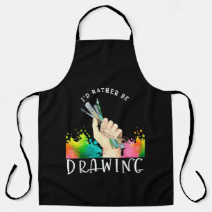 Id Rather Be Drawing Apron